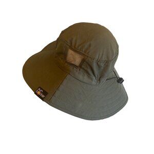 Sun Blocker Green Wide Brim Foldable Vented Hat Adjustable Strap